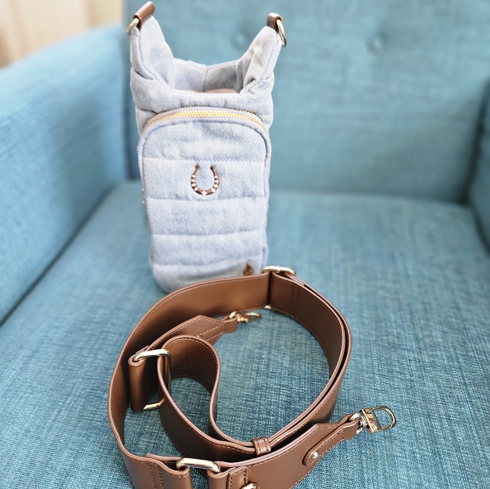 Wanderful Hydrobag Denim With Dark Leather Strap